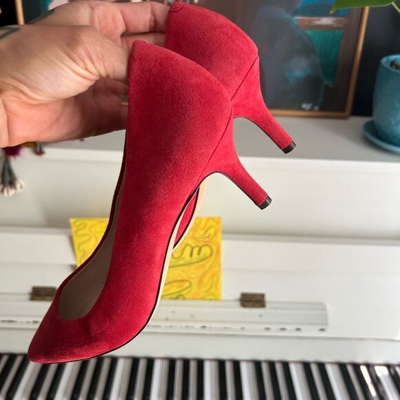 Cole Haan Red Suede Heels 7B - Picture 16 of 16
